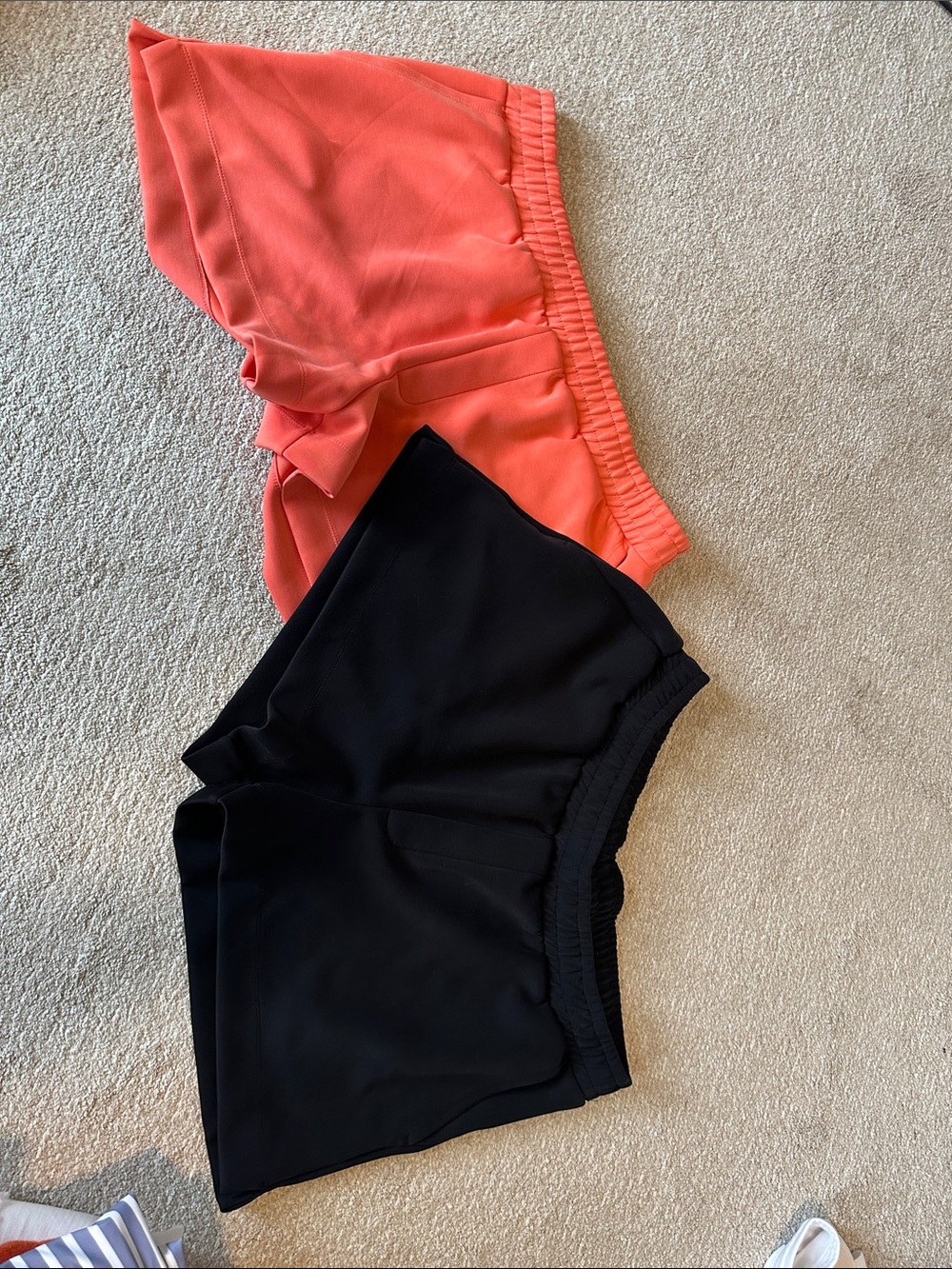 a new day Coral and Black Athletic Pull-On Shorts Duo